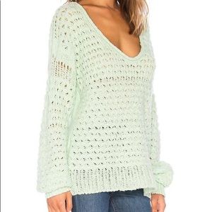Free people crashing waves knit sweater mint